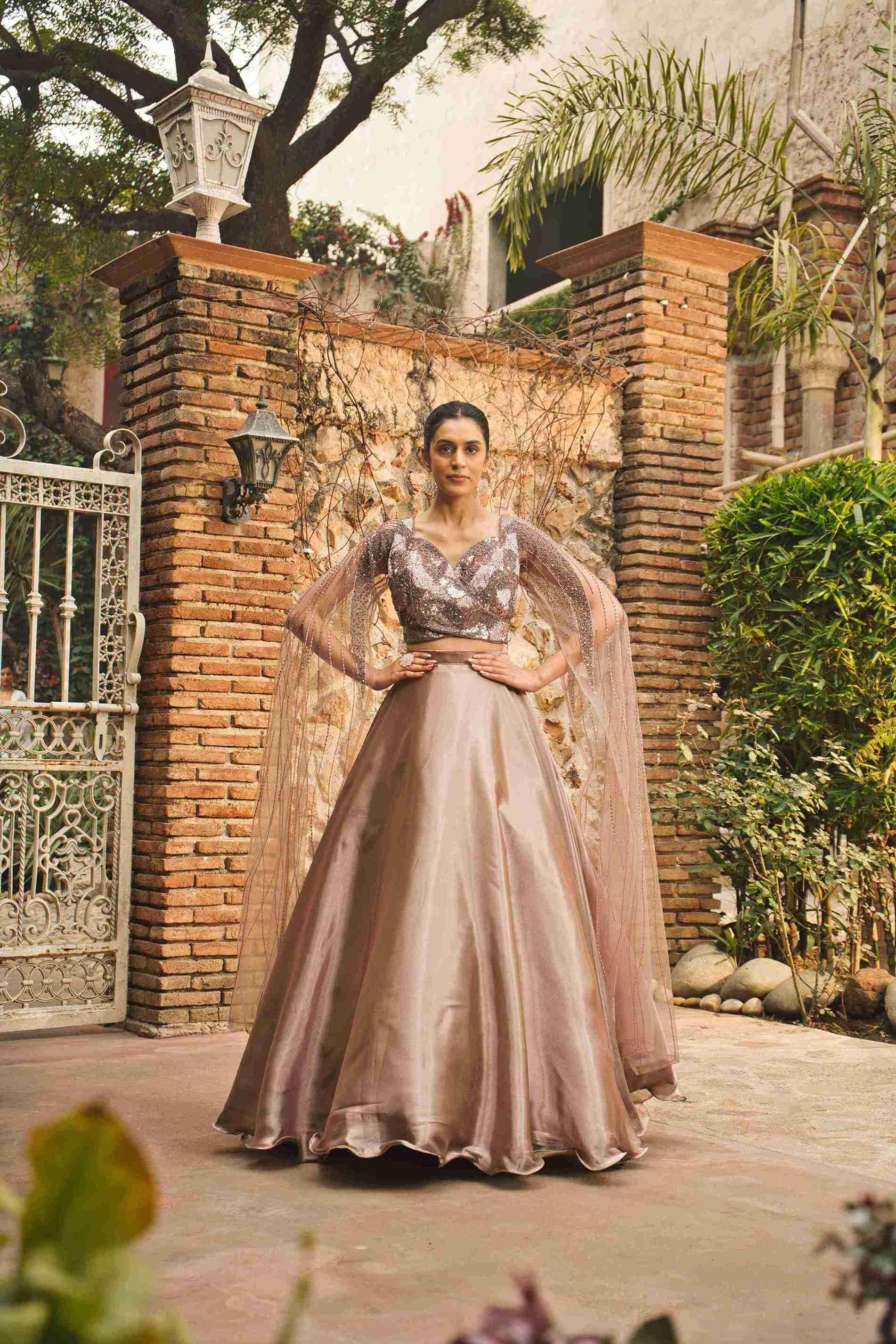 Chikoo Color Lehenga Choli – House of Surya
