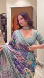 Georgette Saree with Mirror & Zari Work