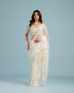White Net Saree, Net Saree Shop Online- House of Surya