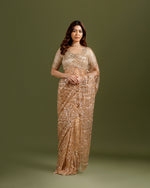 Golden Net Saree,Golden Net Sarees For Wedding- House of Surya