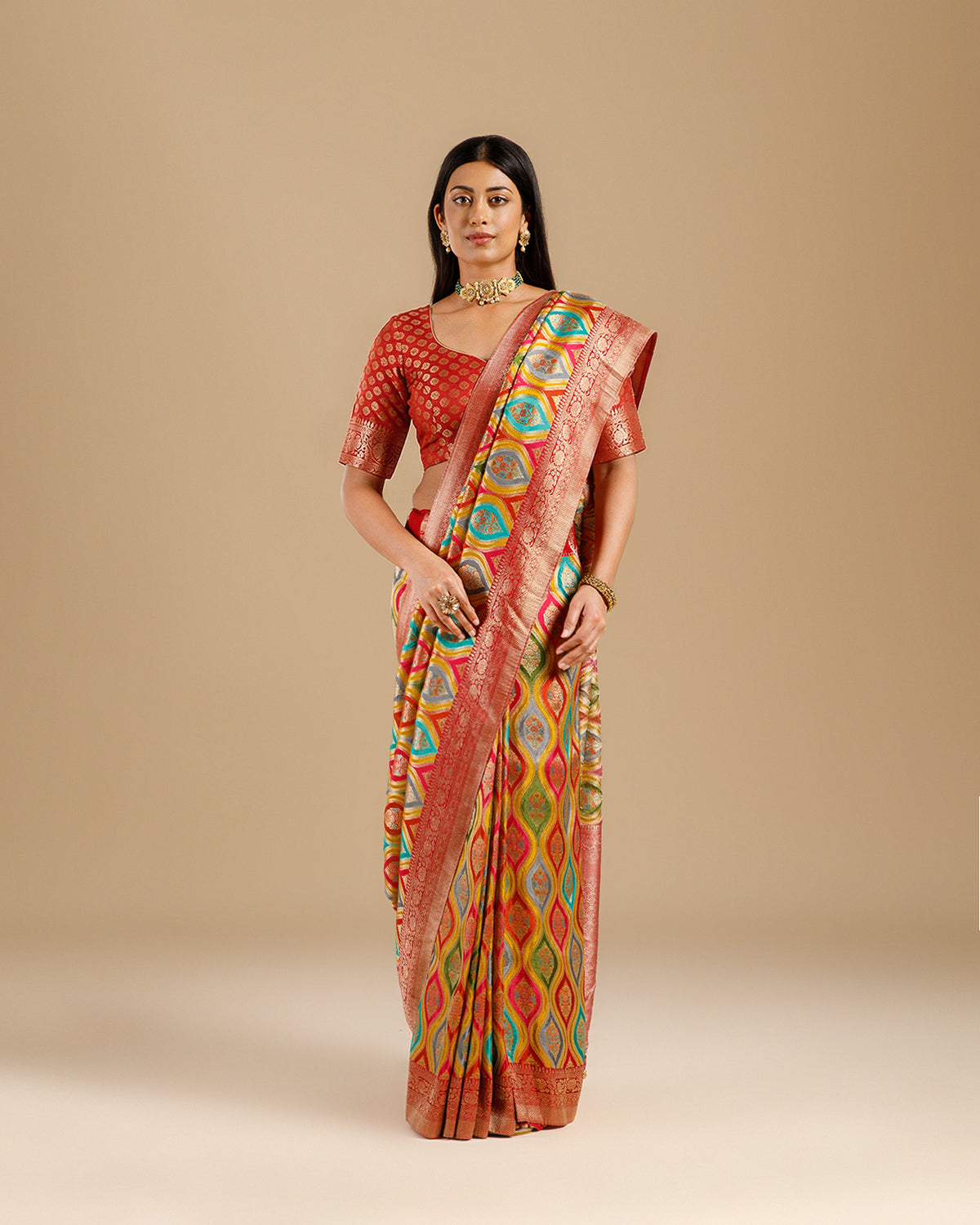 Rani Dola Silk Saree with Elegant Resham Weave - House of Surya
