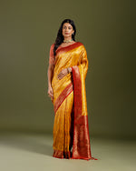 Yellow Soft Silk Saree- House of Surya