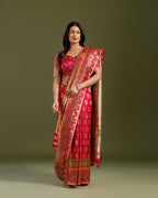 Designer Rani Pink Dola Silk Saree with Elegant Weaving Work - House of Surya