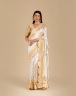 Golden Tissue Georgette Saree,Tissue Georgette Saree
 - House of Surya