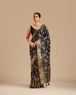 Black Chinon Crepe Saree with Resham Work