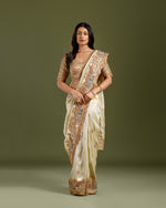 Golden Tissue Weave Saree,Embroidery Tissue Sarees
 - House of Surya