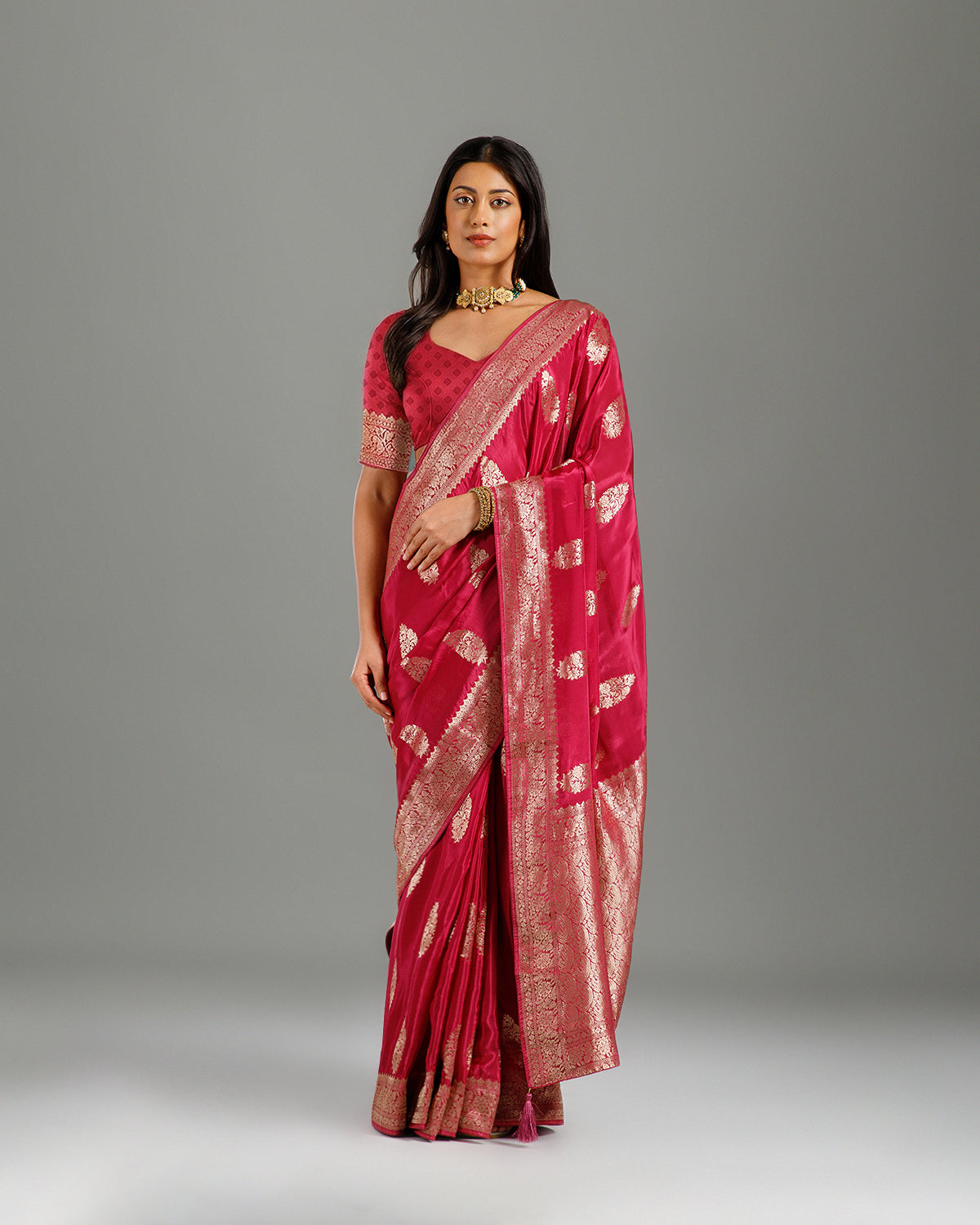 Elegant Weaving Crepe Silk Rani Saree for Festive & Party Wear - House of Surya