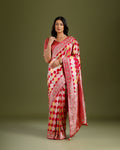 Rani Crepe Silk Saree with Vibrant Multicolor Weave