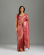 Rani Pink Tissue Silk Saree with Rich Weaving Design - House of Surya