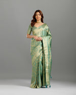  Green Dola Silk Saree ,Dola Self Weave Silk Saree for Women- House of Surya