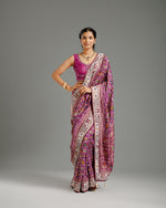 Purple Silk Saree with Nulki & Zari Work