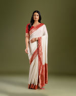  Ivory Khaddi Georgette Saree,Off White Khaddi Georgette Saree
 - House of Surya