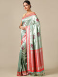 Sky Blue Silk Saree - House of Surya
