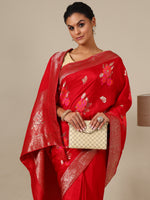  Gajari Dola Silk Saree,Best Resham Work Dola Silk Saree Online - House of Surya