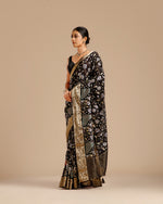 Black Chinon Crepe Saree with Resham Work