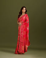 Rani Georgette Saree with Elegant Kundan Work - House of Surya