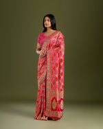 Rani Khaddi Georgette Saree with Handcrafted Cutdana Embellishment - House of Surya