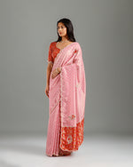 Gajari Khaddi Crepe Saree,Khaddi Crepe Sarees- House of Surya