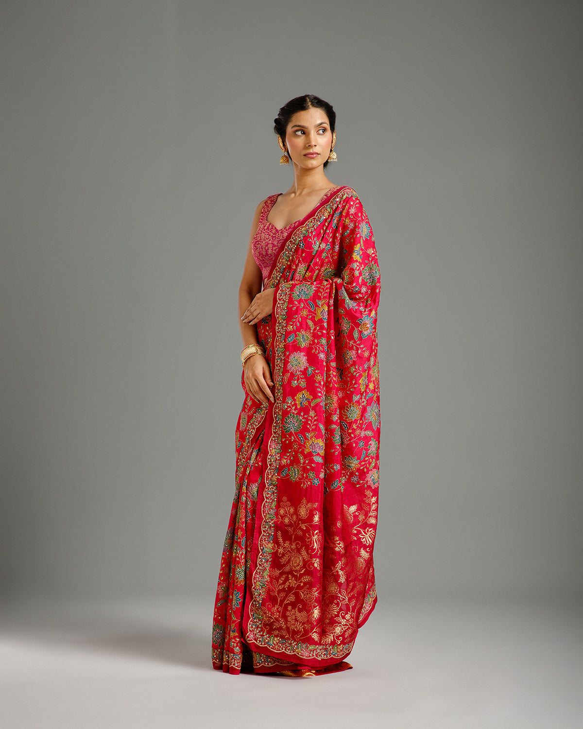 Rani Maheshwari Silk Saree with Zari & Sequin Work