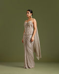 Beige Sandley Drape Saree with Sequin Work