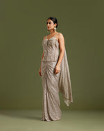 Beige Sandley Saree with Sequin Work