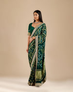 Buy Green Satin Gajji Silk Gharchola Saree online,Gajji Silk Sarees - House of Surya