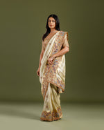 Golden Tissue Weave Saree,Embroidery Tissue Sarees
 - House of Surya