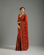 
Rust Georgette Saree with Resham, Nulki & Stone Work
