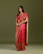 Designer Rani Pink Dola Silk Saree with Elegant Weaving Work - House of Surya