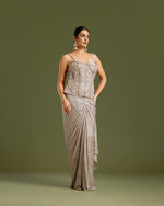 Beige Sandley Saree with Sequin Work