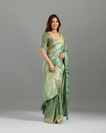  Green Dola Silk Saree ,Dola Self Weave Silk Saree for Women- House of Surya
