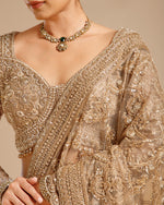 Chiku Net Saree with Nulki & Sequin Work
