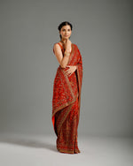 
Rust Georgette Saree with Resham, Nulki & Stone Work
