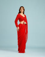 Designer Red Net Saree,Net sarees for women
- House of Surya