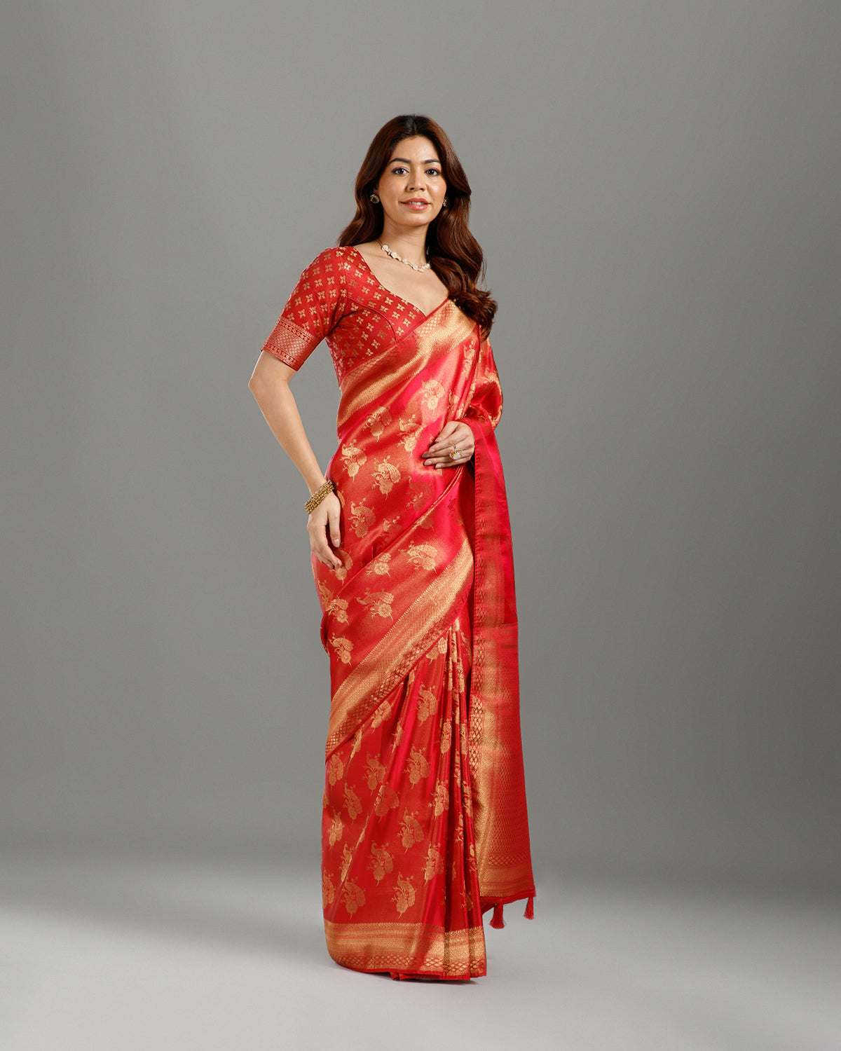 Rani Pink Tissue Silk Saree with Rich Weaving Design - House of Surya