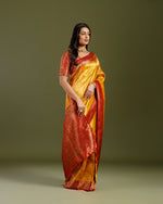 Yellow Soft Silk Saree- House of Surya