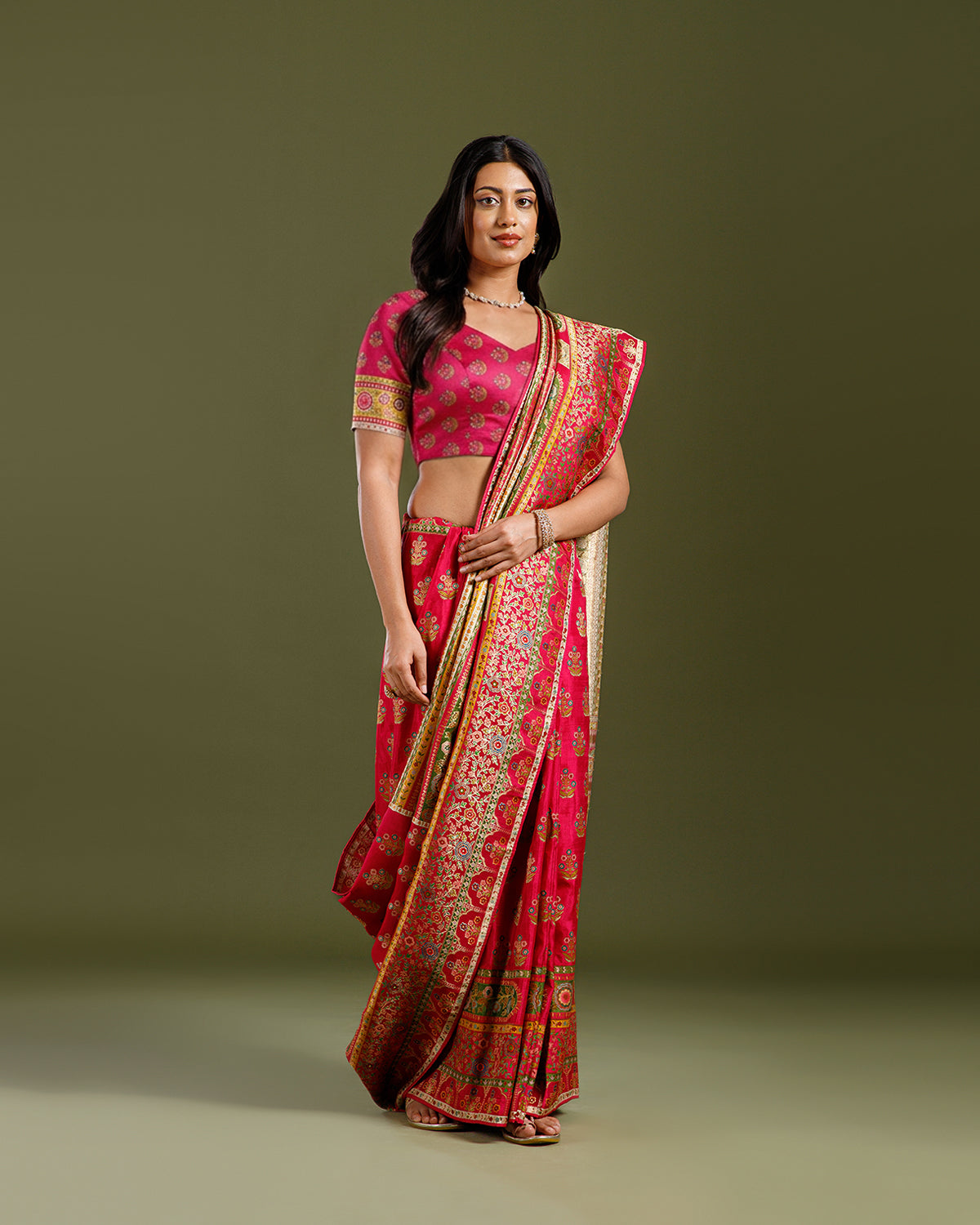 Designer Rani Pink Dola Silk Saree with Elegant Weaving Work