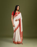  Ivory Khaddi Georgette Saree,Off White Khaddi Georgette Saree
 - House of Surya