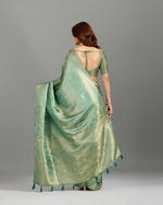  Green Dola Silk Saree ,Dola Self Weave Silk Saree for Women- House of Surya
