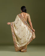 Golden Tissue Weave Saree,Embroidery Tissue Sarees
 - House of Surya