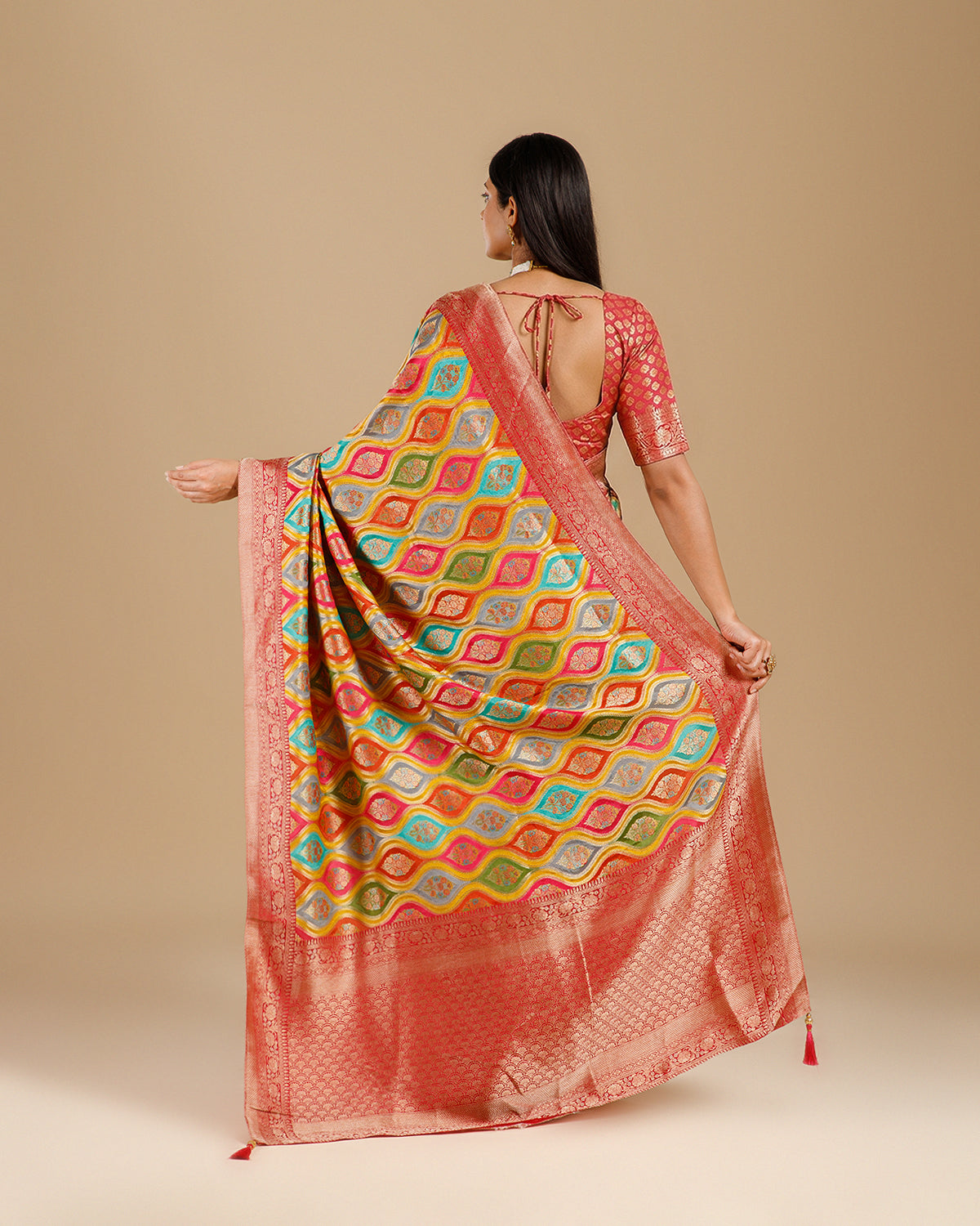 Rani Dola Silk Saree with Elegant Resham Weave - House of Surya