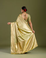 Yellow Tissue Silk Saree,Self Weaving Tissue Silk Saree
 - House of Surya