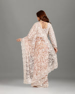 Gajari Net Saree with Sequence & Cutdana Work - House of Surya