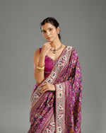 Purple Silk Saree with Nulki & Zari Work