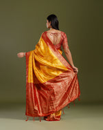 Yellow Soft Silk Saree- House of Surya