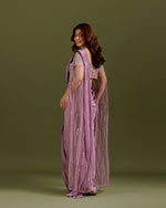 Mauve Crepe Drape Saree,Crepe Ready to Wear Saree- House of Surya