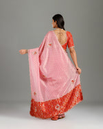 Gajari Khaddi Crepe Saree,Khaddi Crepe Sarees- House of Surya