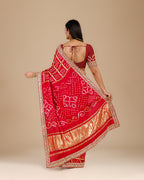 Rani Gajji Silk Saree with Intricate Aari Work - House of Surya