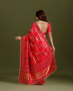 Rani Georgette Saree with Elegant Kundan Work - House of Surya