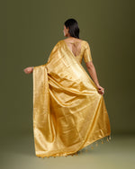 Yellow Tissue Silk Saree with Elegant Self Weaving Design - House of Surya